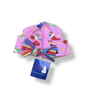Wee Winter Woolies Baby Girls‎ Hat Size Large Pink Snowman Beanie NEW